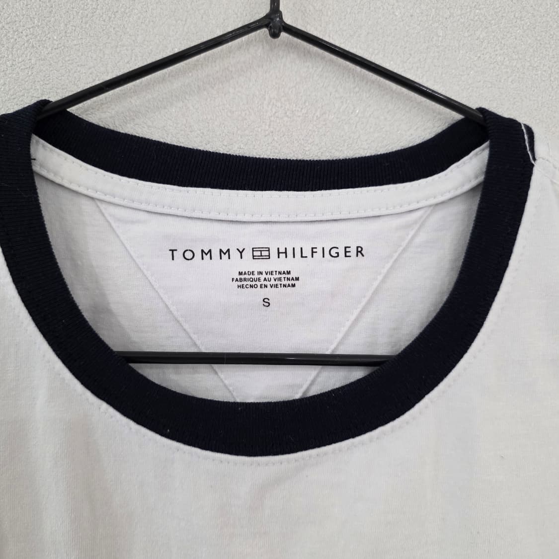타미힐피거 흰색 로고 포인트 반팔티 S 상품이미지2