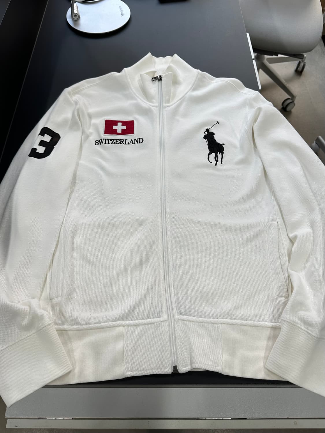 폴로랄프로렌90s 스위스 빅포니 넘버링 져지집업 화이트 상품이미지5