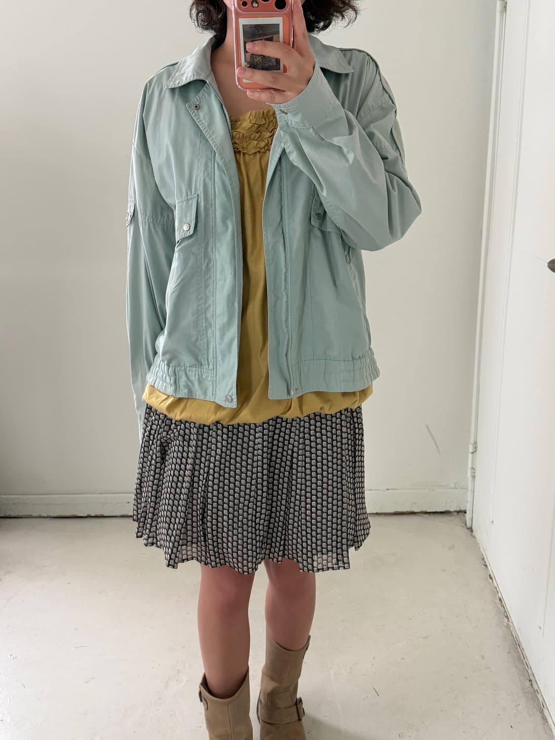 일본빈티지 민트초코 봄버자켓  상품이미지2