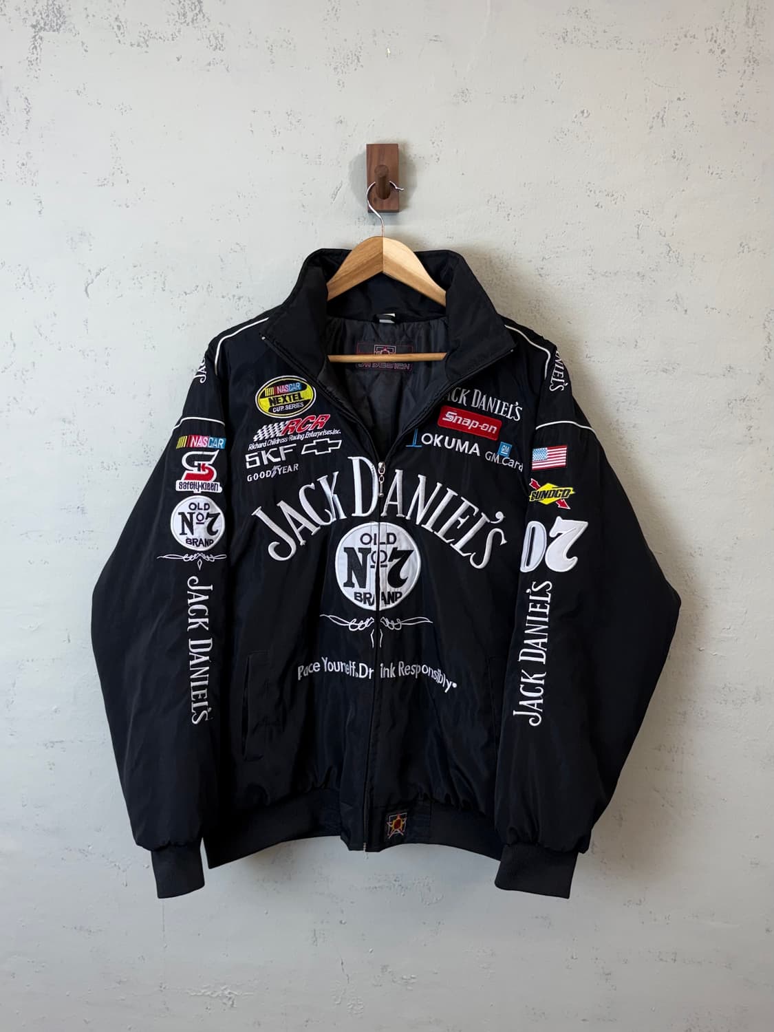 잭다니엘 빈티지 레이싱 점퍼 블랙 상품이미지1