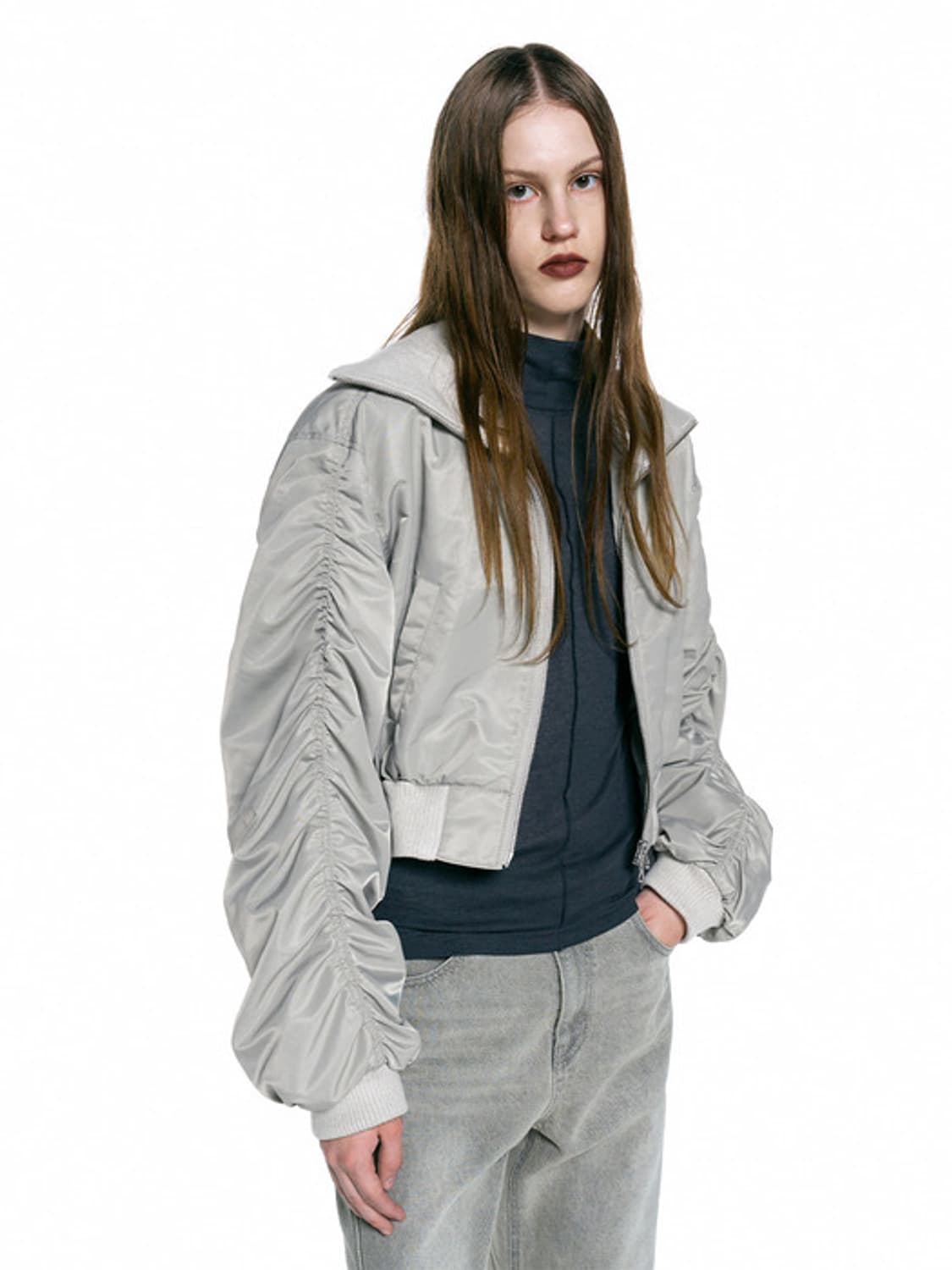 인사일런스우먼 셔링 MA-1 점퍼 LIGHT BEIGE 상품이미지1