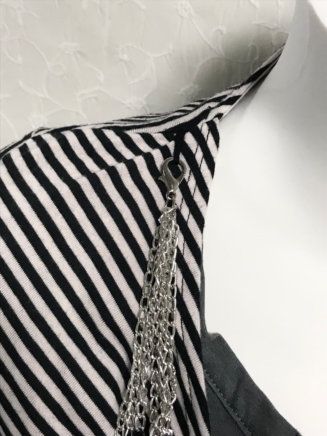 빈티지 digdeep 디그딥 펑크 드레이프 체인 레이어드 반팔 탑 상품이미지6