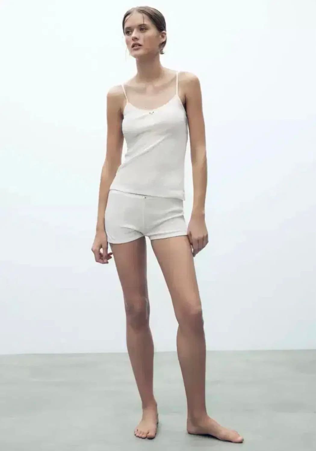 ZARA 자라 포인텔 탱크 탑, 자라 아일렛 나시, 자라 슬리브리스 상품이미지6