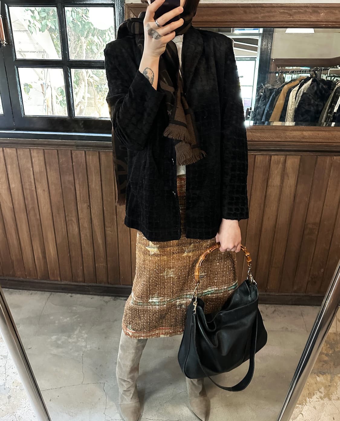 JPV fur trimming velvet jacket 상품이미지2