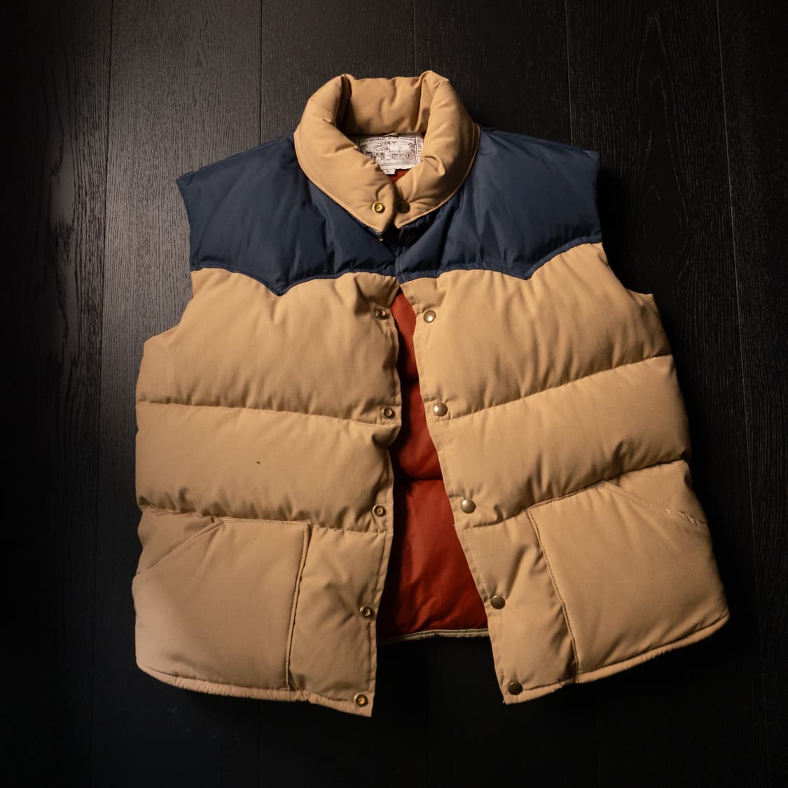 70-80s William Barry 3-Tone Down Vest /L 상품이미지6