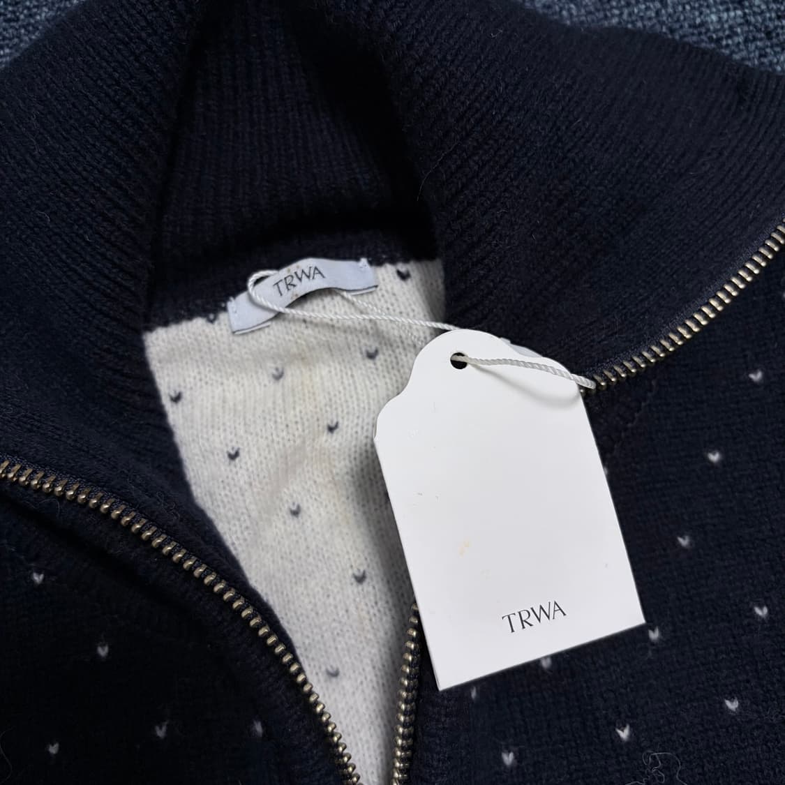 Trwa 보리 울 노르딕 니트 집업 가디건 새상품 상품이미지4