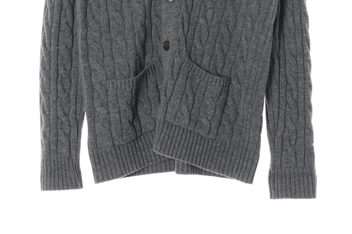 레쥬메 컴퍼니 울 80 숄카라 케이블 니트 가디건 L 상품이미지5