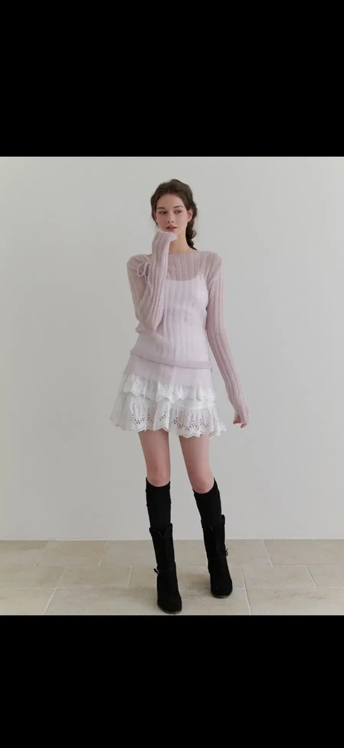 리엘 RE_L Cheese mini skirt (white) 상품이미지2