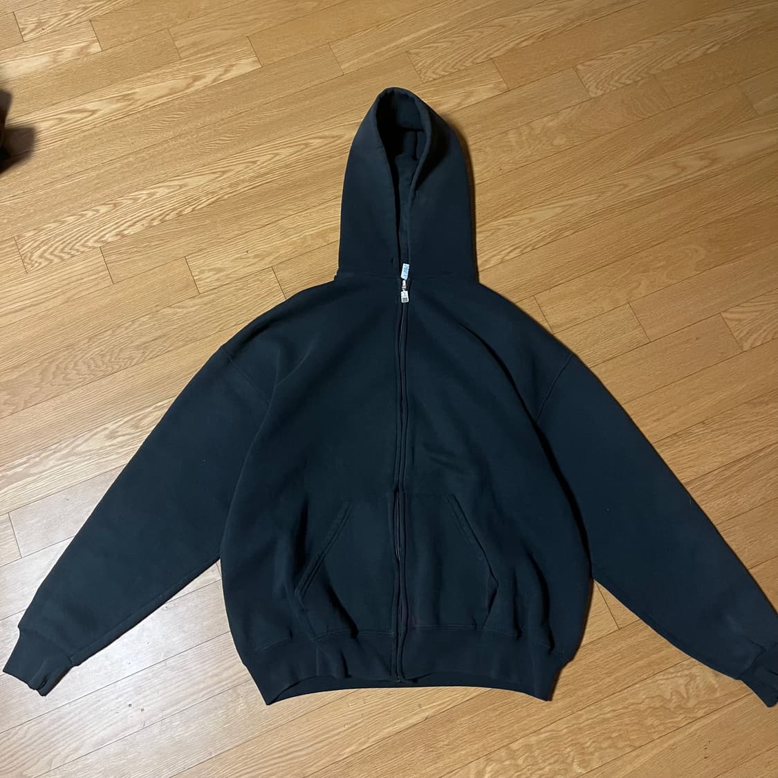 [XL] 90s 빈티지 러셀 후드집업 블랙 상품이미지4