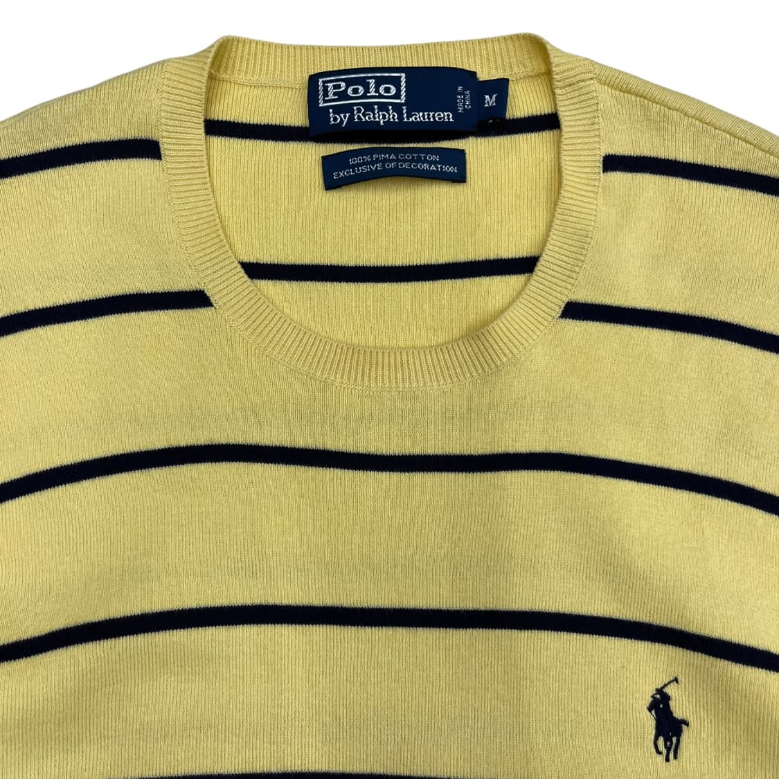 폴로 랄프로렌 블랙포니 피마코튼 옐로우 니트 M 상품이미지4