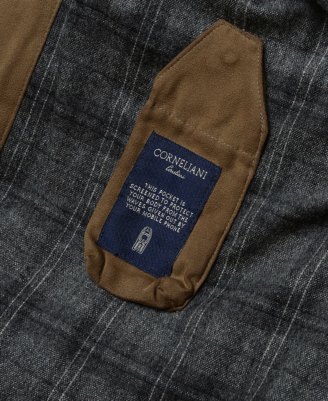 꼬르넬리아니 [Corneliani] 카멜 스웨이드 퀼팅 하프 코트 자켓 상품이미지6