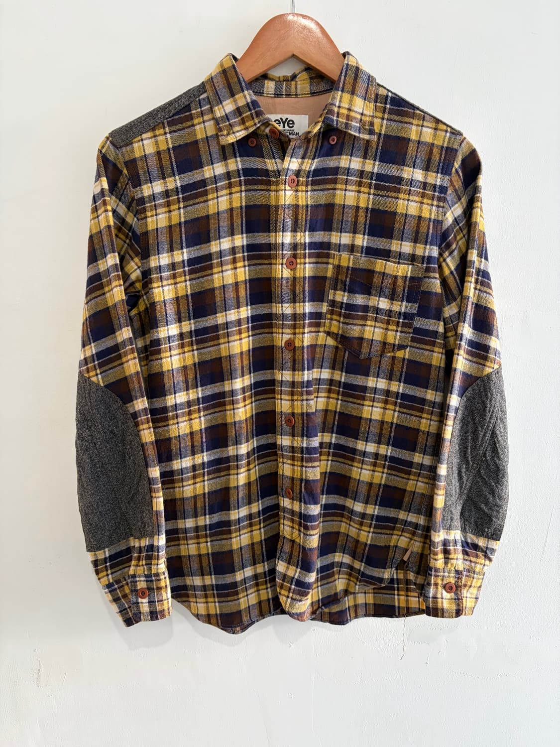 준야 와타나베 패치드 체크셔츠 상품이미지1