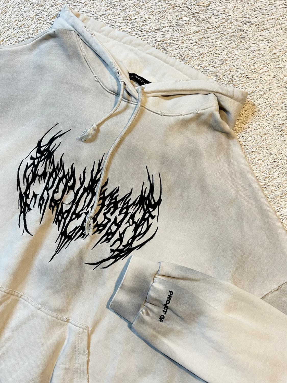 프로젝트 G/R 메탈릭 로고 후드티 아이보리 상품이미지1