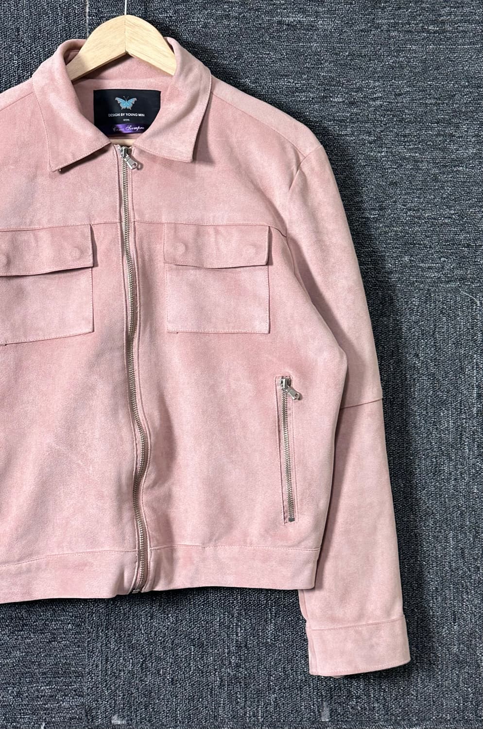 디자인 바이 영민 핑크 스웨이드 자켓 M 상품이미지3