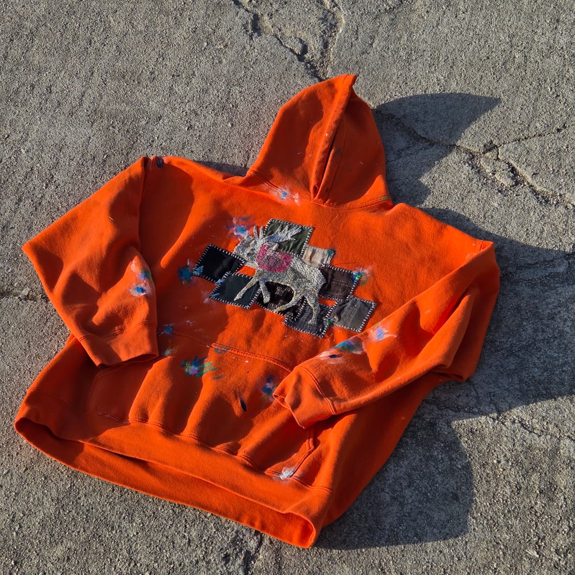 길단 패치워크 페인팅 맨투맨 상품이미지1