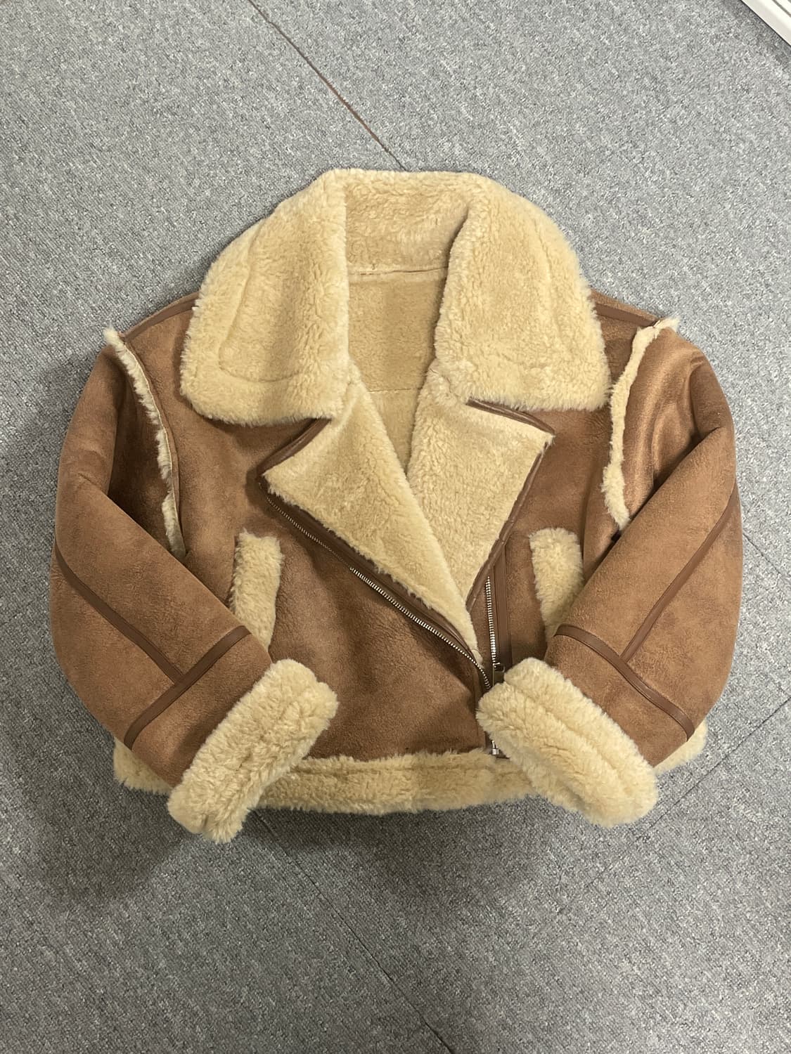 양털 베이지 무스탕 자켓 퍼 빈티지 상품이미지1