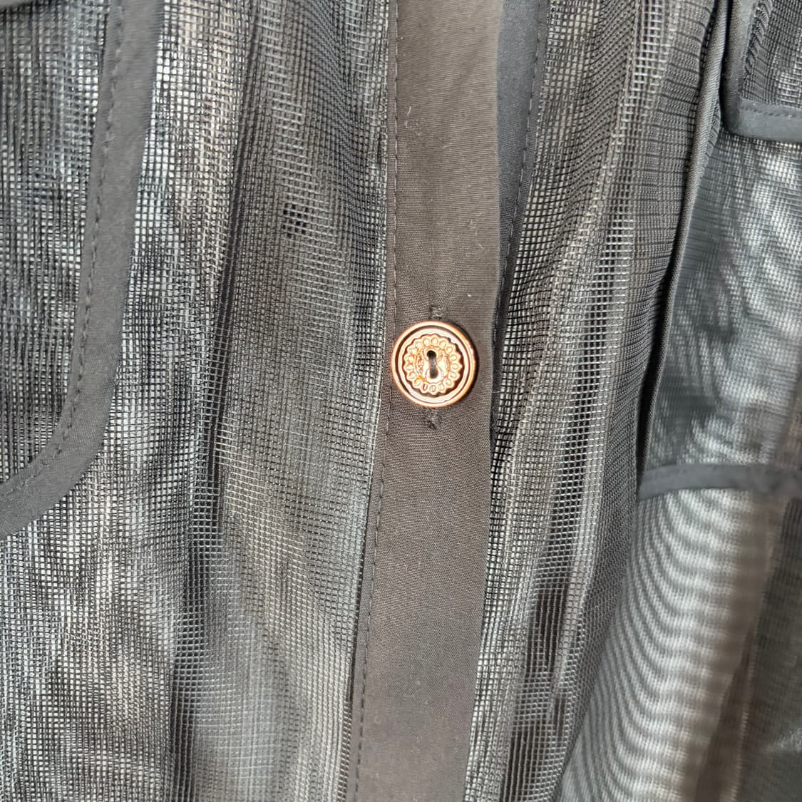 명품 시스루 블랙 매쉬 셔츠 롱자켓 상품이미지3