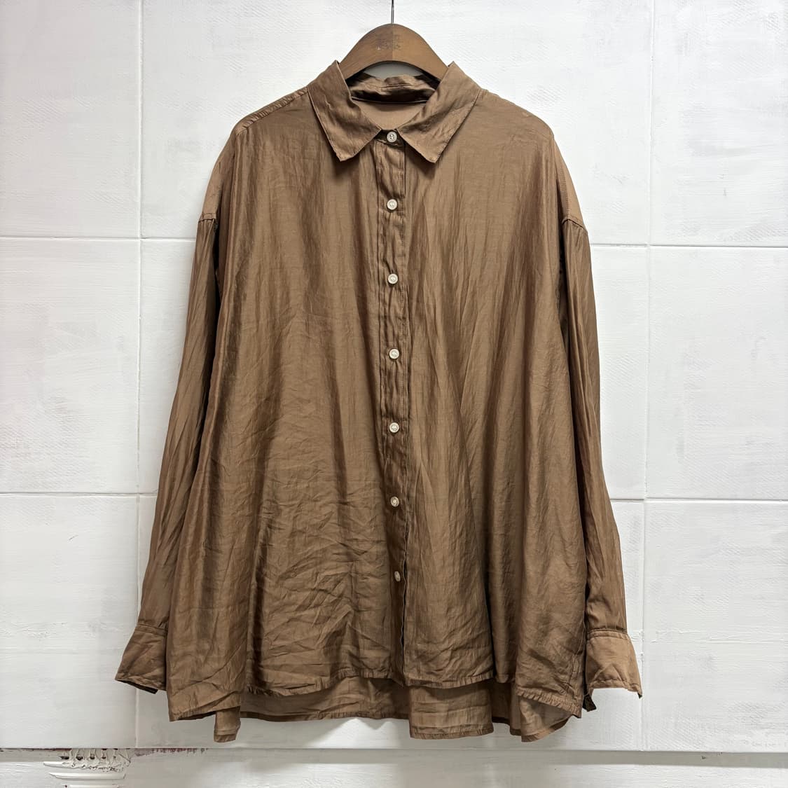 FREAK'S STORE 카멜 셔츠 루즈핏 블라우스 F JPN 상품이미지1