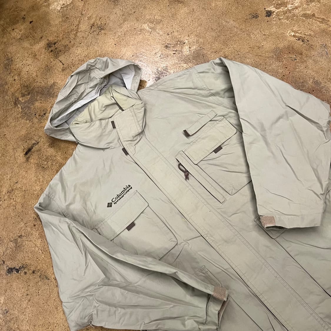 [정품/100] 컬럼비아 후드 바람막이 자켓 베이지 b10 상품이미지1