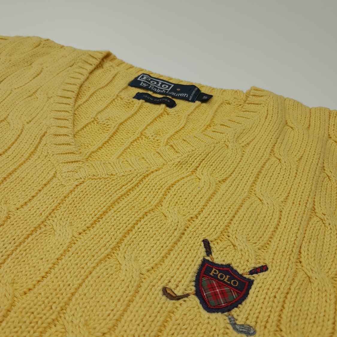 CL013 폴로 코튼 90s홍콩판 골프쉴드 옐로우 케이블 베스트 상품이미지4