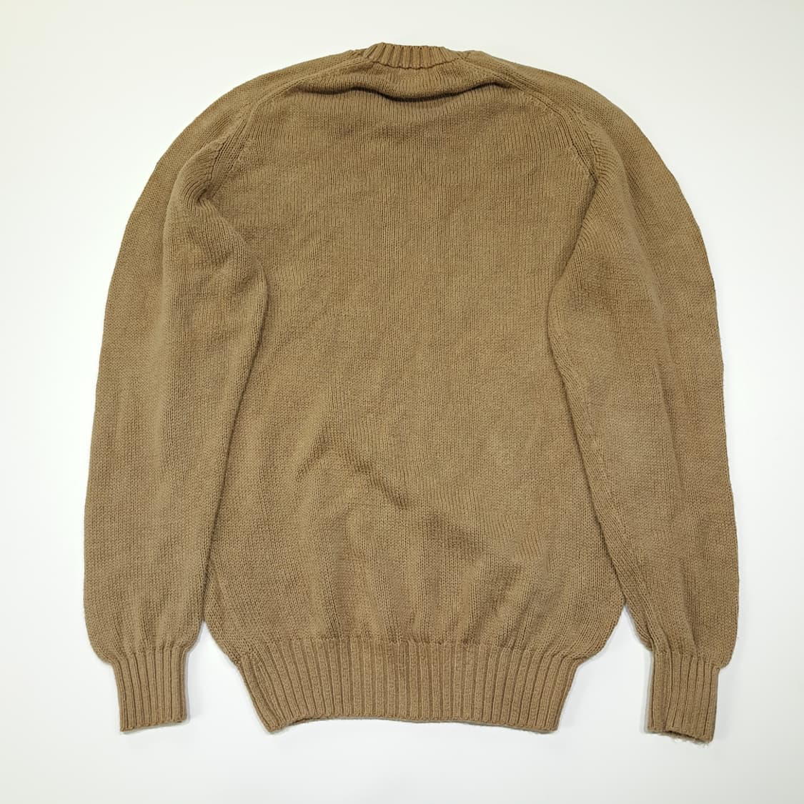 CL035 L 엘엘빈 80s 미제 빈티지 새들 숄더 카멜 베이지 니트  상품이미지6