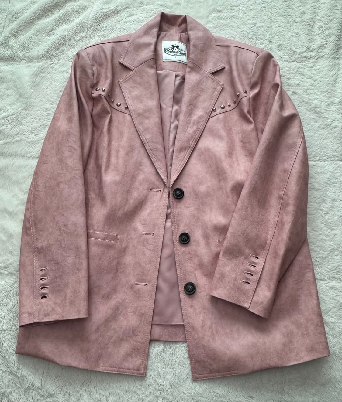 체리퀴리 스터드 레더 자켓 상품이미지3