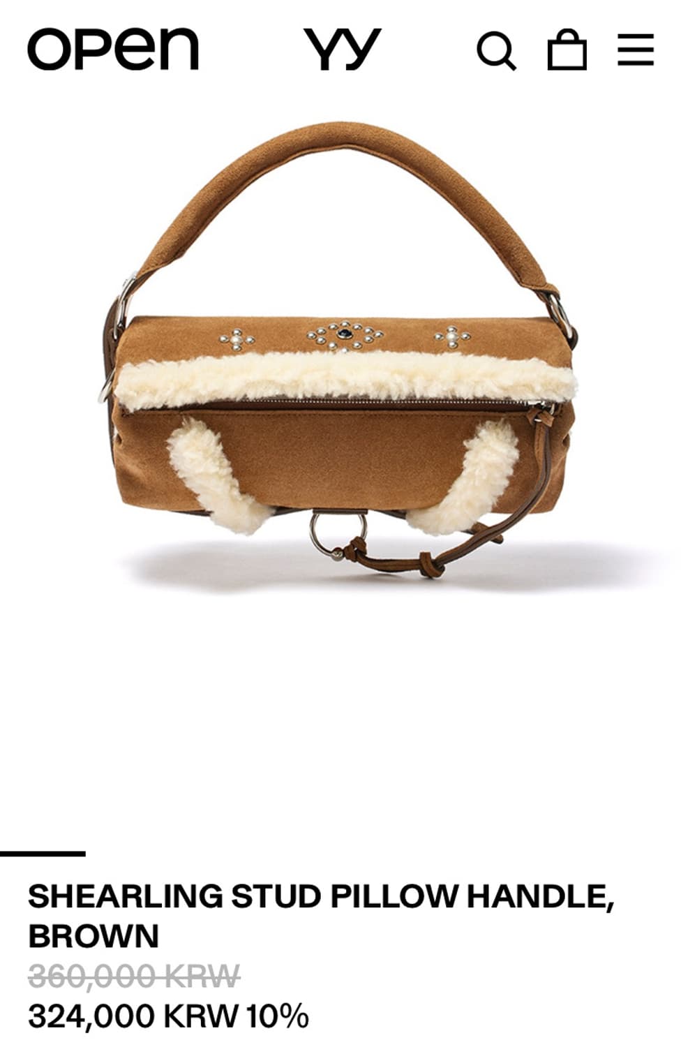 오픈와이와이 시어링스터드 필로우 핸들 백 상품이미지6