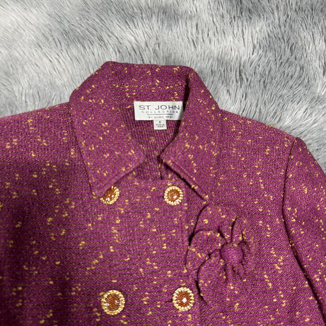 00s 세인트존 센존 퍼플트위드 투피스 세트 4사이즈 85-87-160 상품이미지3