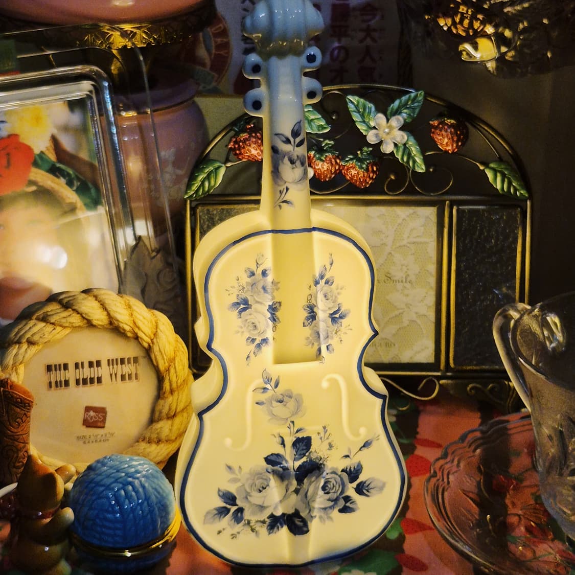 80s 이탈리아 드먼 플로랄 바이올린 탁상 램프 상품이미지8