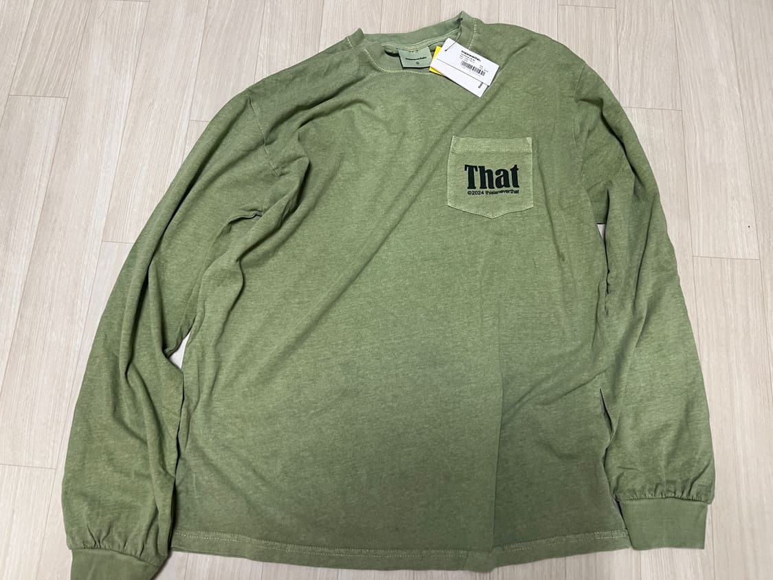 디스이즈네버댓 댓 포켓 롱슬리브 티셔츠 올리브 pocket  새상품 상품이미지1