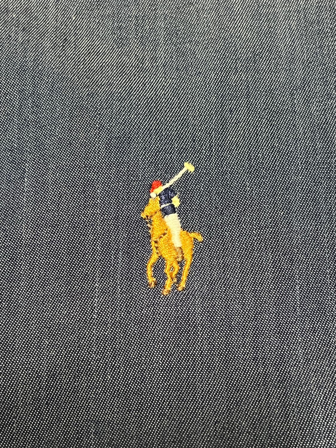 커스텀 핏 폴로 데님 반팔 셔츠 상품이미지3