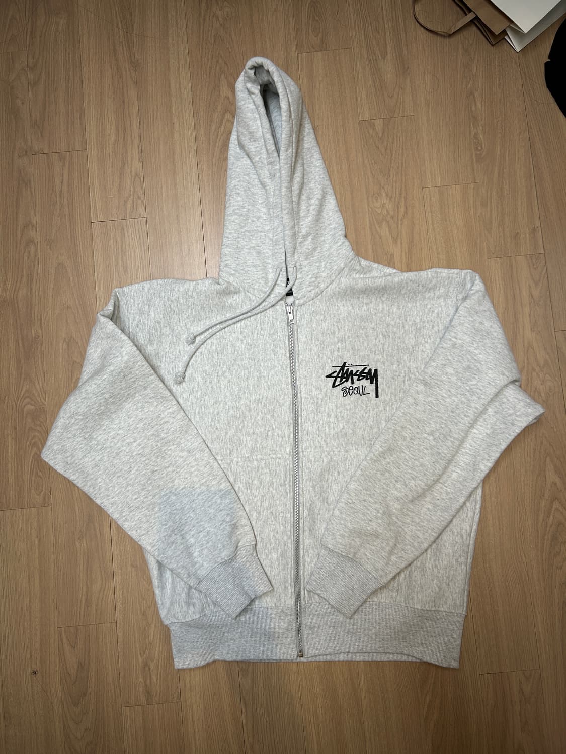 [M] 스투시 서울 스탁 후드집업 애쉬헤더 상품이미지3