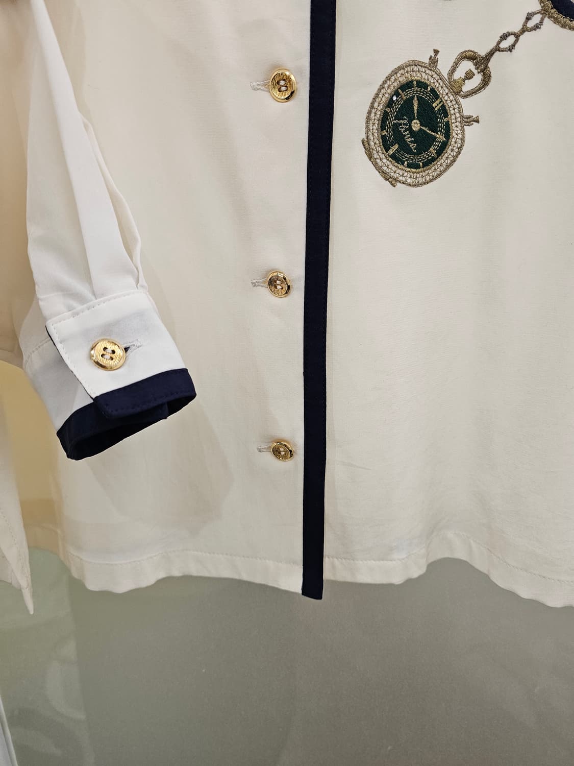 아이보리 Paris 자수 블라우스 상품이미지4