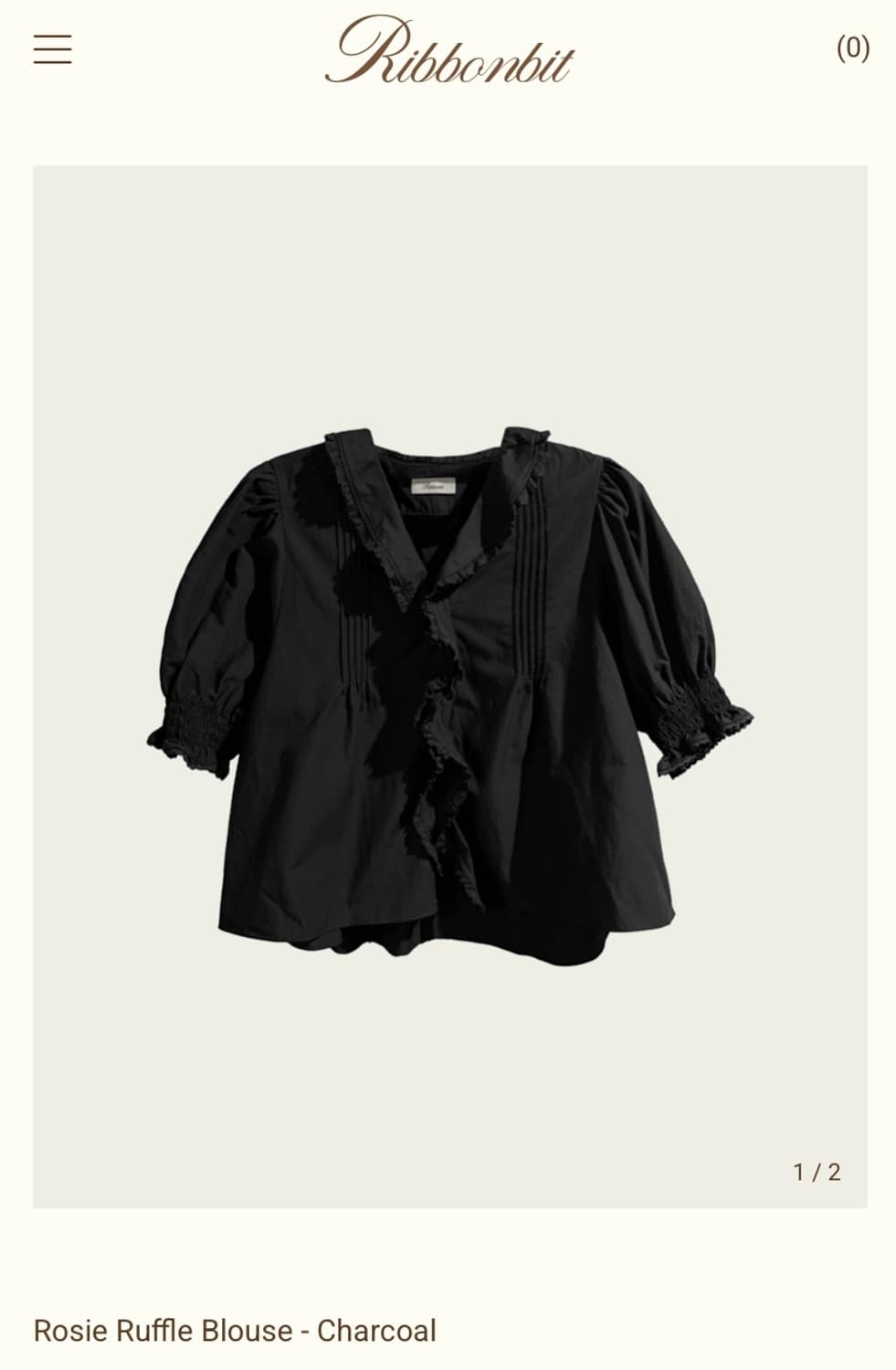 Ribbonbit 리본빛 rosieruffle blouse 차콜 상품이미지1