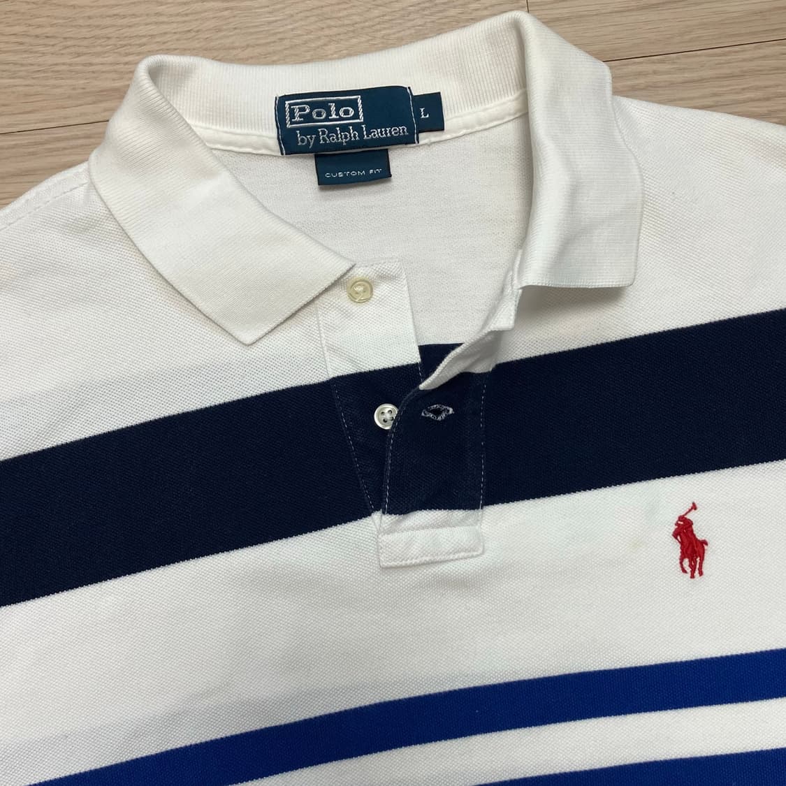 [Polo] 90s 폴로 랄프로렌 멀티 스트라이프 반팔 카라티 상품이미지4