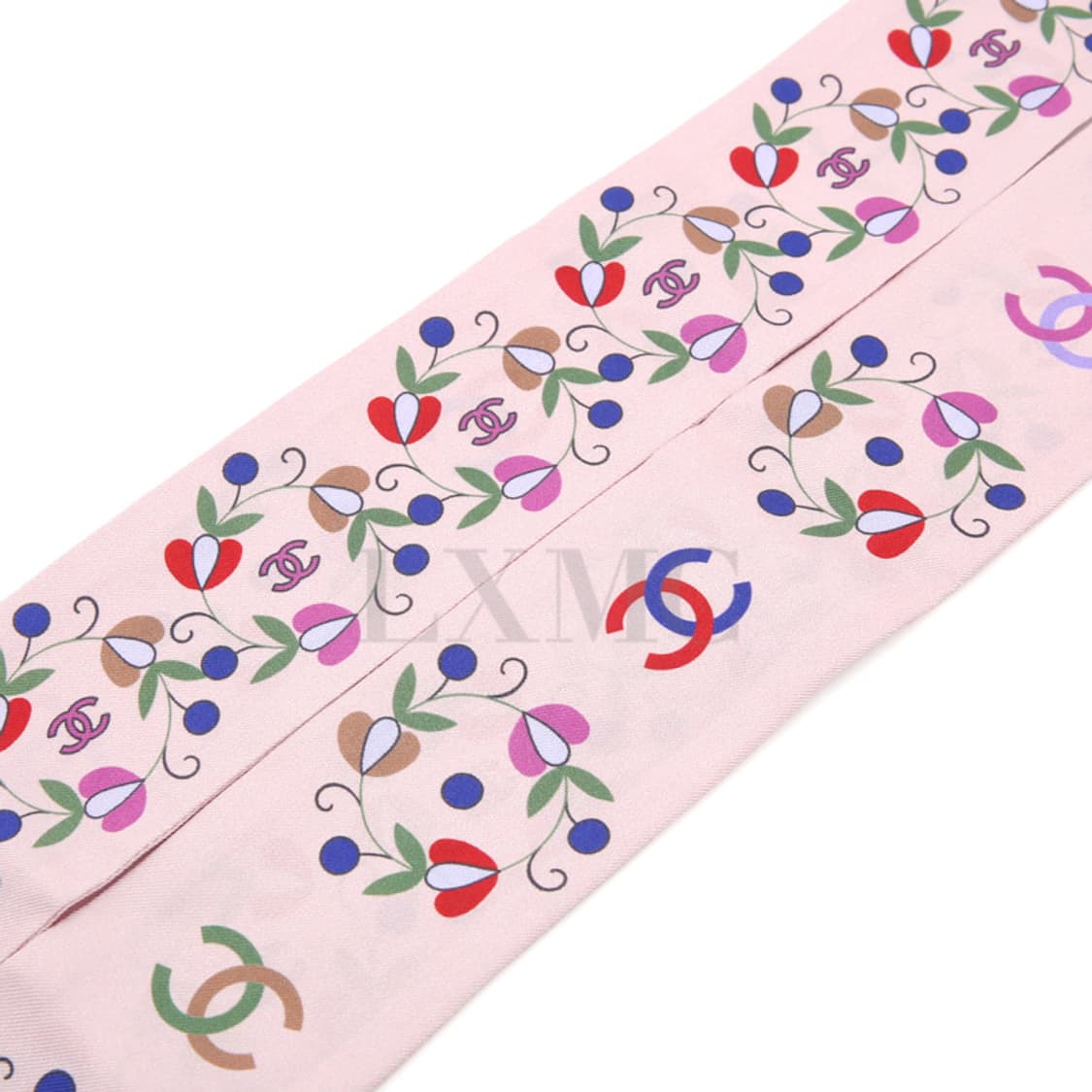 샤넬 스카프 핑크 플라워 실크 헤어밴드 트윌 미니스카프 상품이미지7