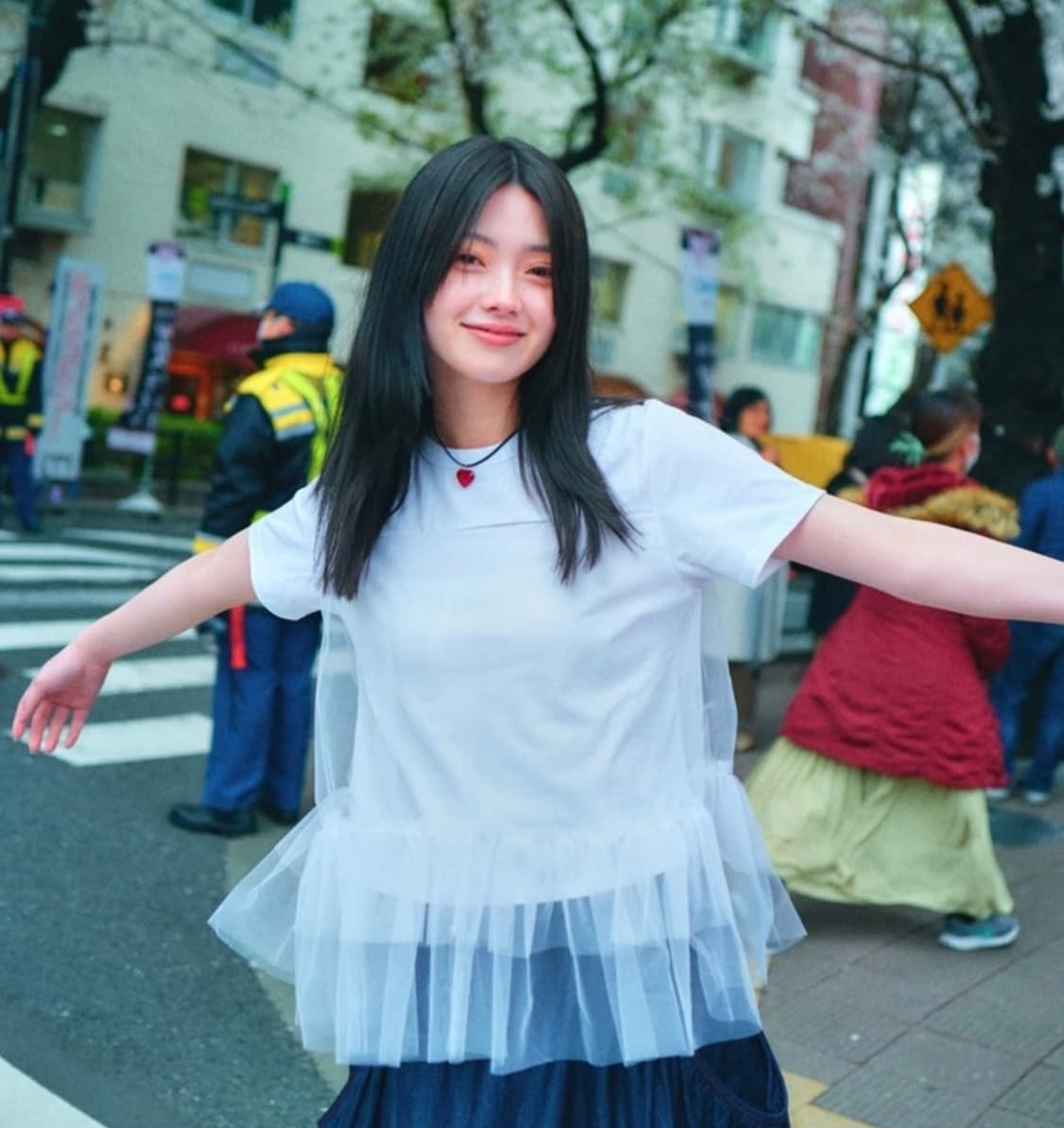 loaxual MESH LAYERD FRILL T-SHIRTS 상품이미지2