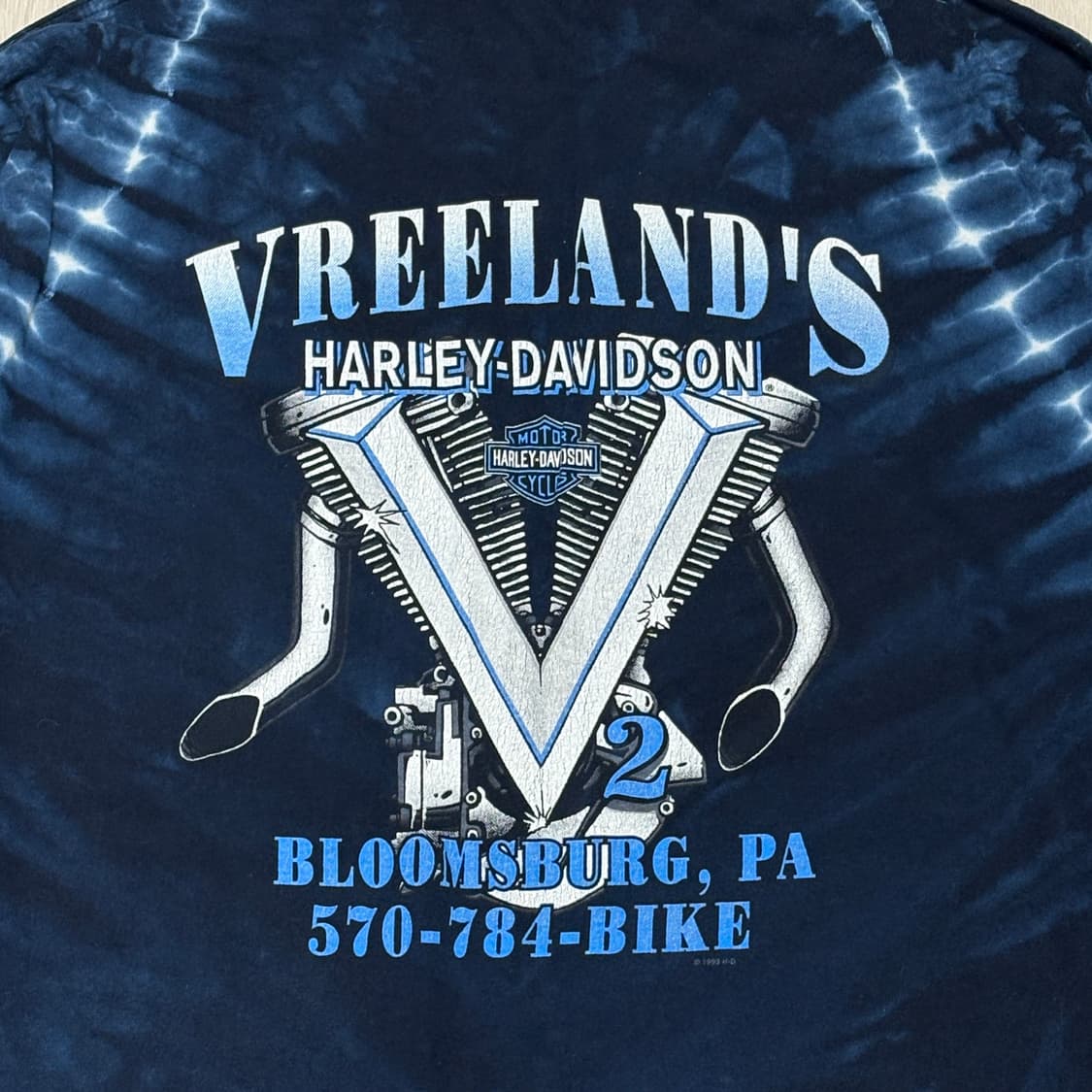 🇺🇸 90s 할리 데이비슨 타이다이 롱슬리브 블루 상품이미지4