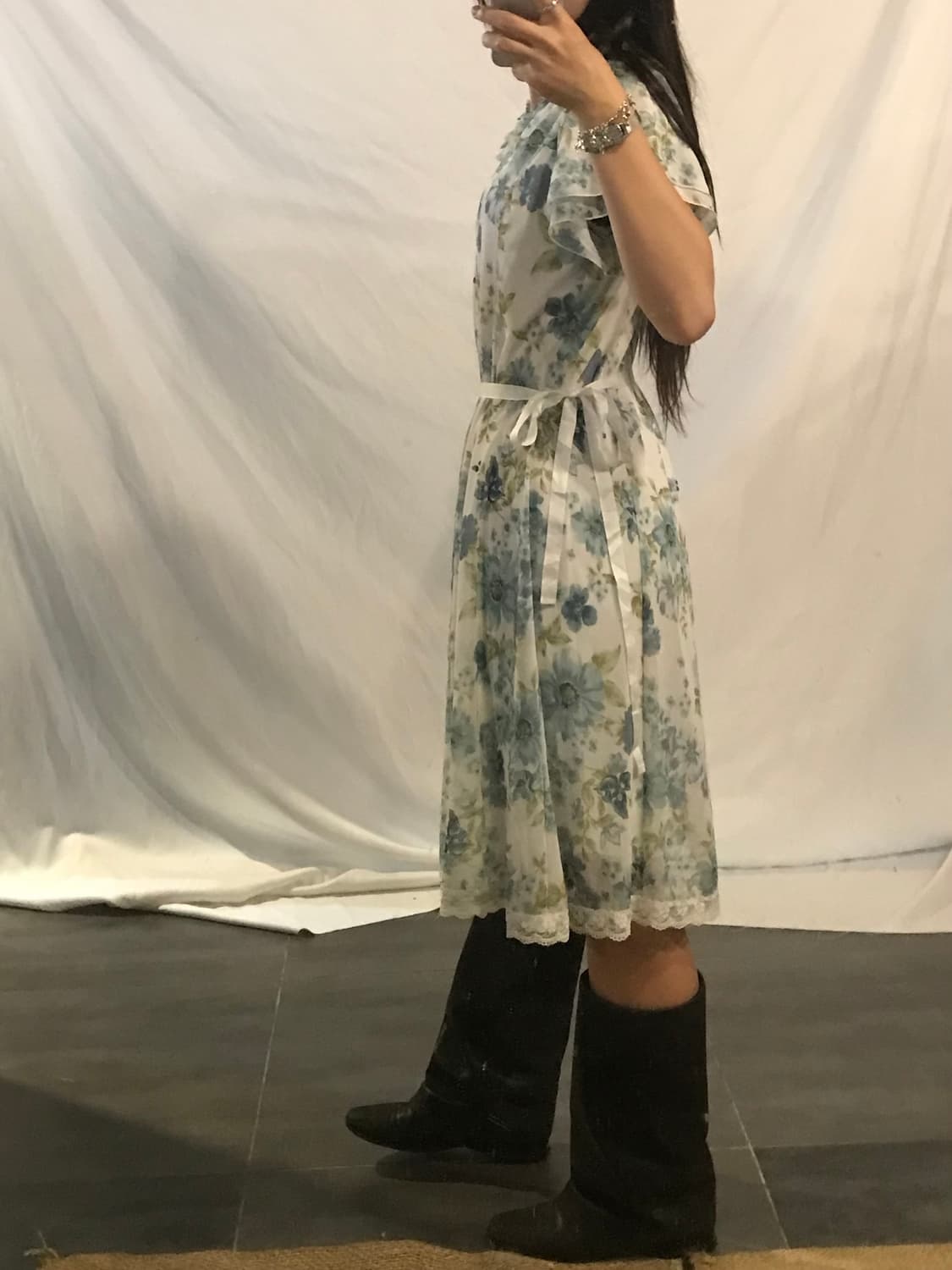 flower pattern chiffon dress 상품이미지6