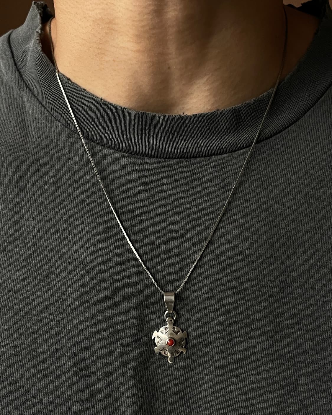 Navajo 925 Silver Turtle Pendant 상품이미지4