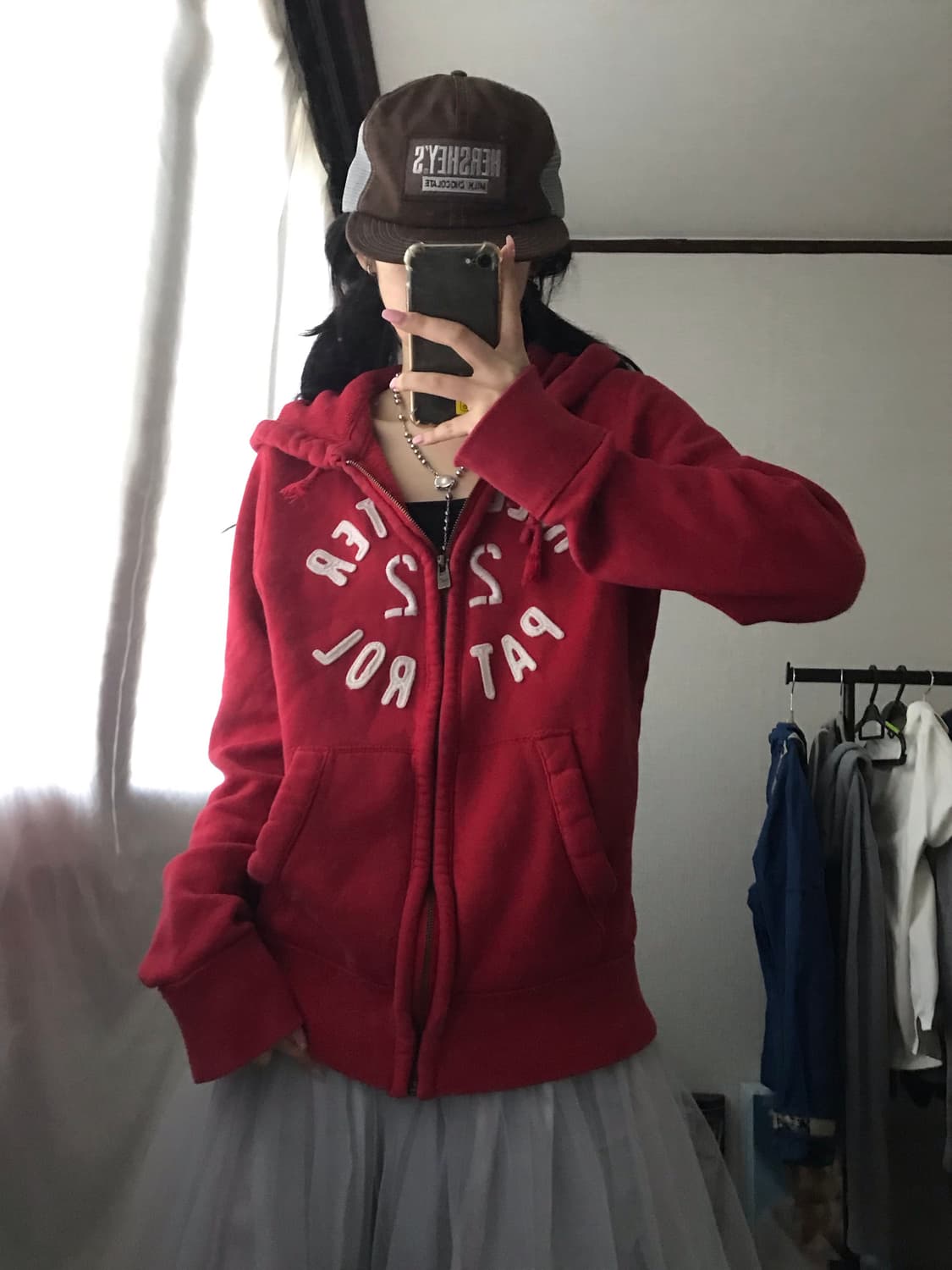 홀리스터 레드 후드집업 상품이미지5