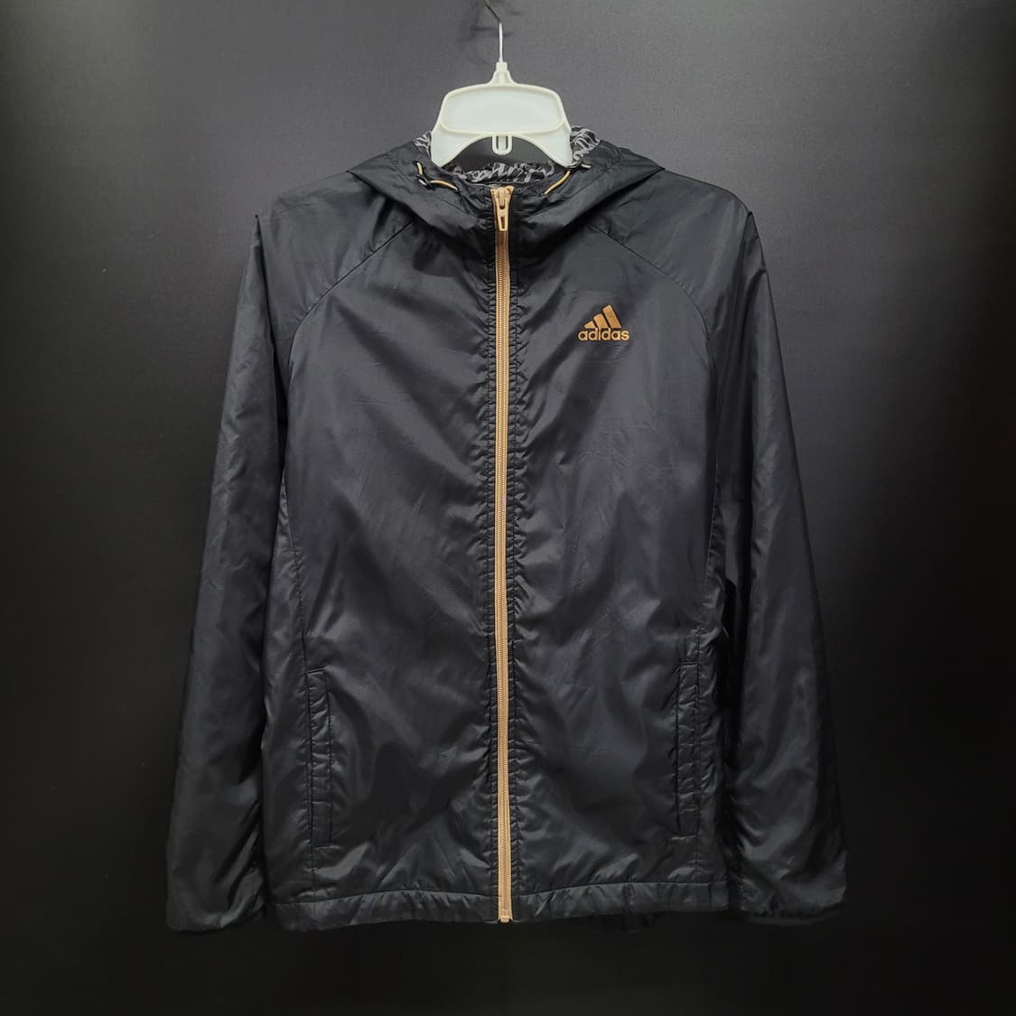 아디다스 후드 블랙골드 바람막이 집업 자켓 상품이미지7