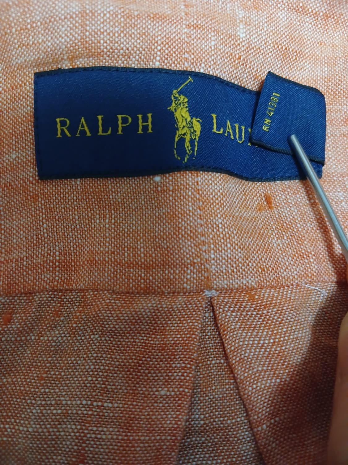 폴로 린넨 100% 오렌지 셔츠 상품이미지2