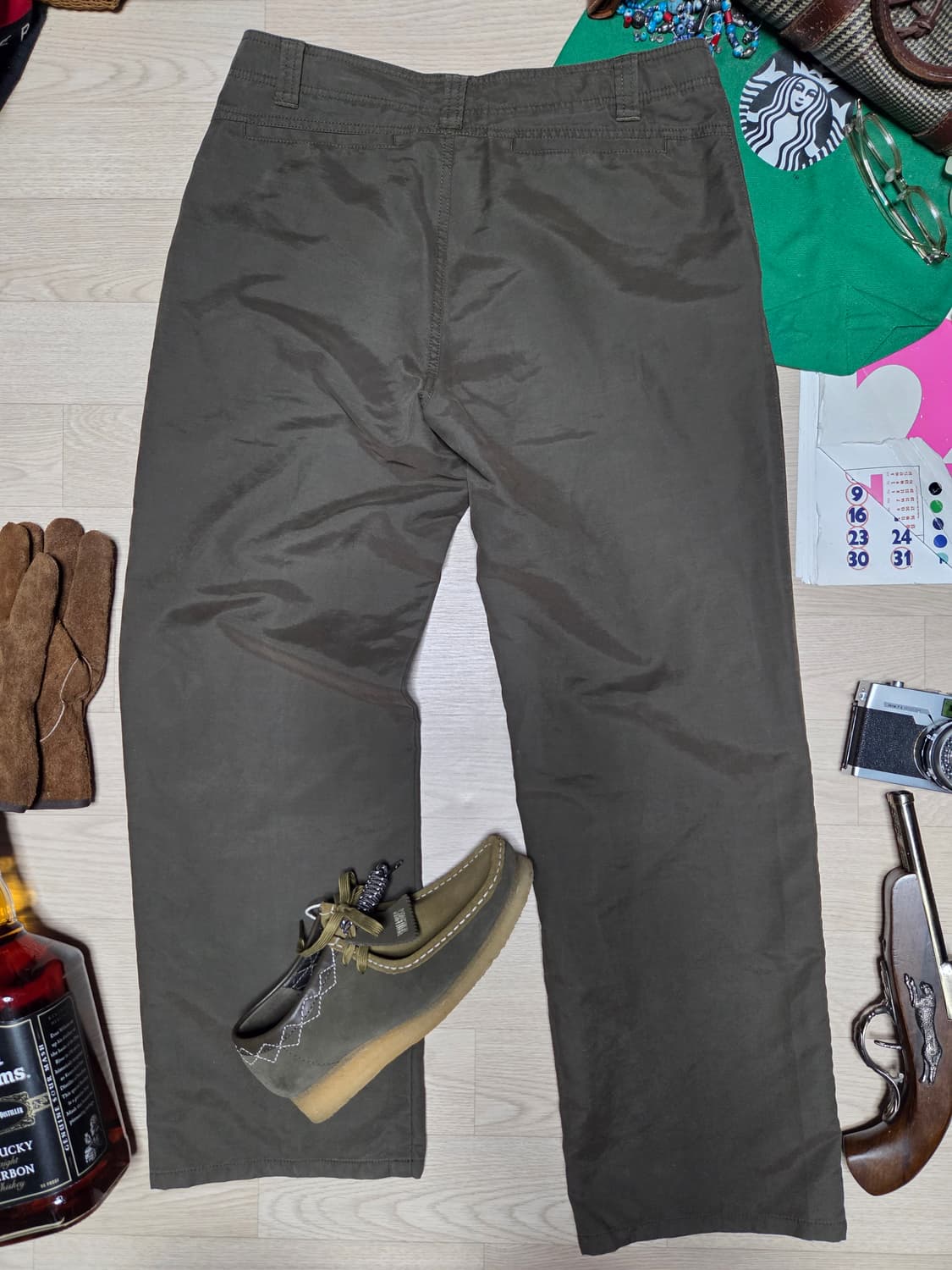 ARMANI COLLEZIONI 코튼 팬츠 카키 아르마니 상품이미지3