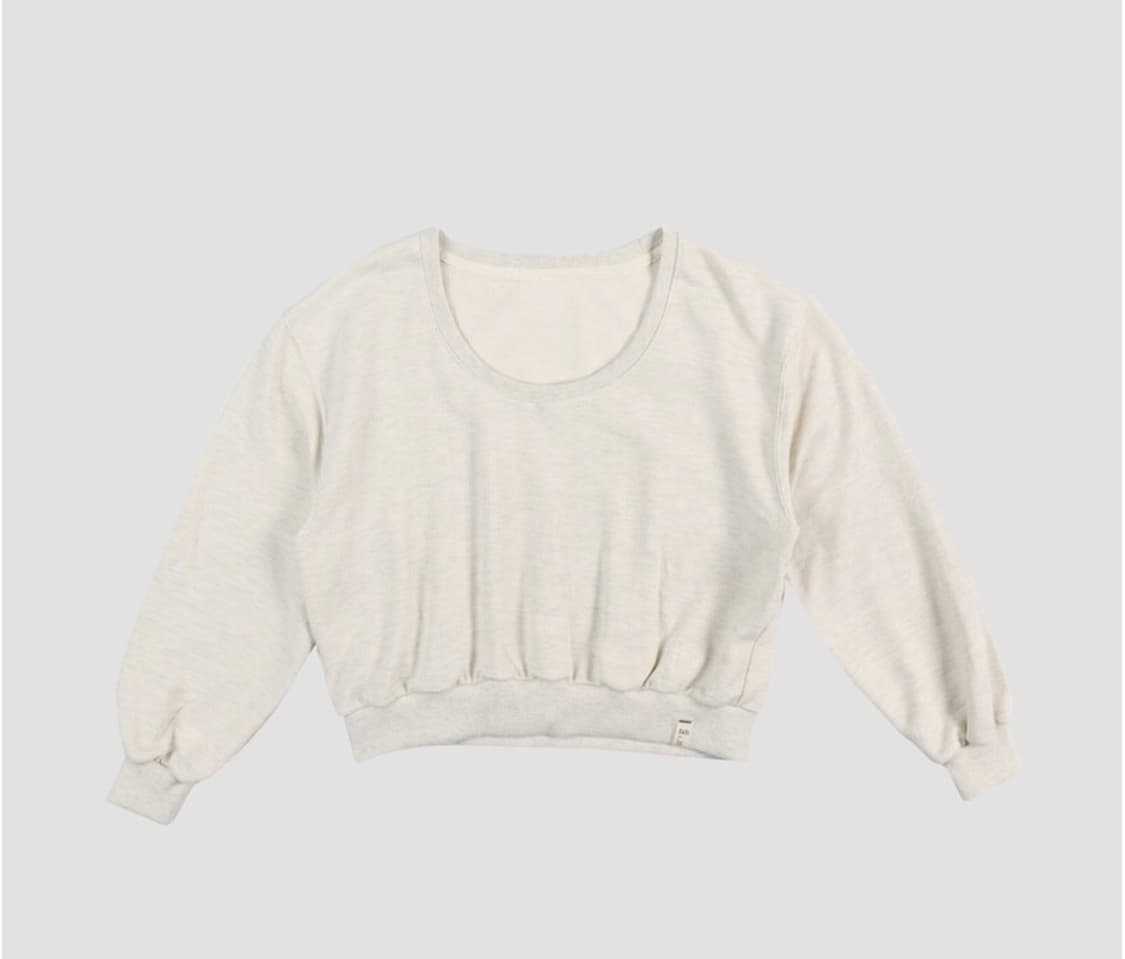 falt 폴트 유넥 크롭 스웻셔트 맨투맨 오트밀 상품이미지1