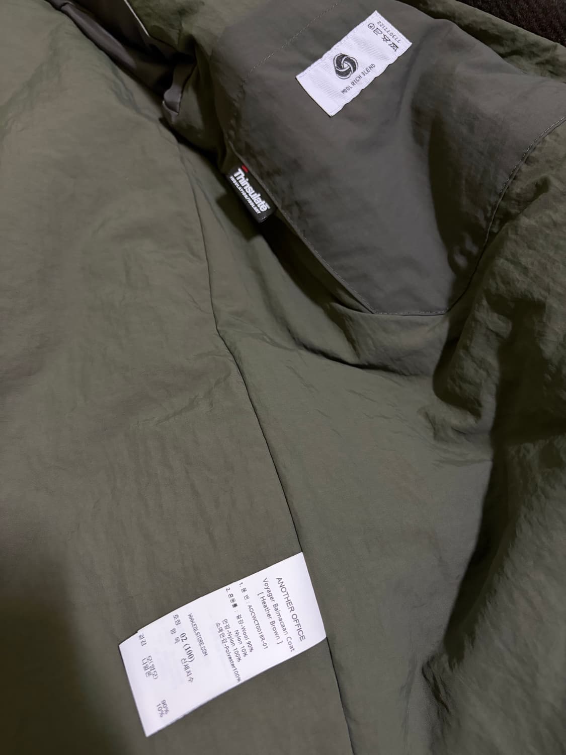 어나더 오피스 보이저 발마칸 코트 헤더브라운 02사이즈 상품이미지6