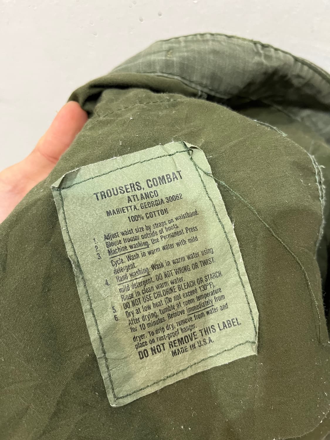 Atlanco 미군 정글 퍼티그 팬츠 Made in USA 상품이미지7