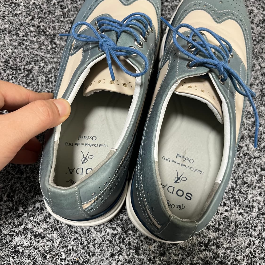 소다 콤비 블루 윙팁 슈즈 270 상품이미지4