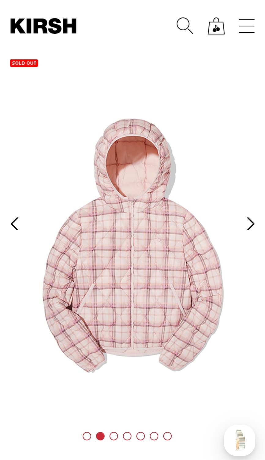 키르시 경량패딩 핑크 상품이미지1