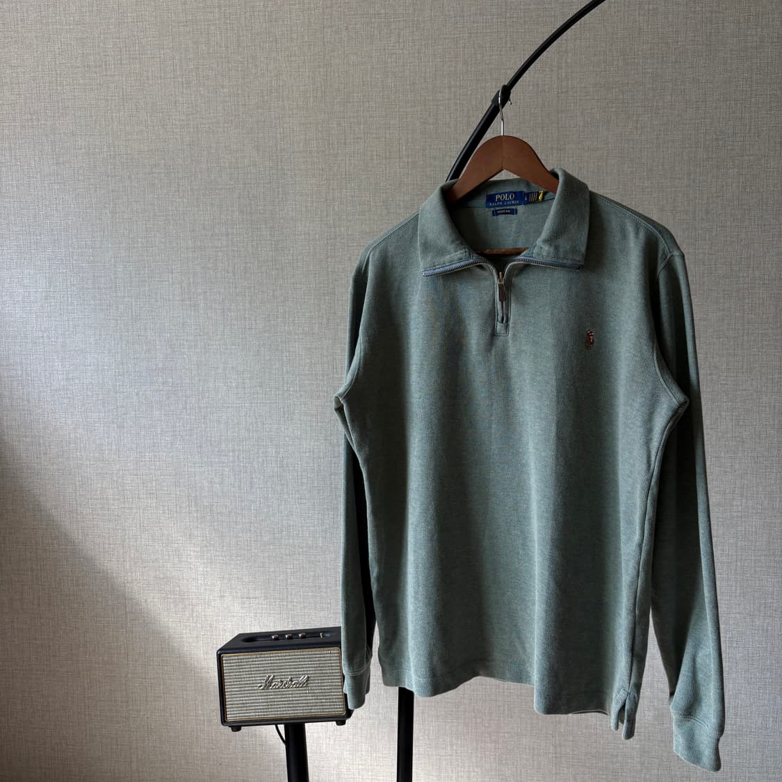 폴로 랄프로렌 모스그린 신형 반집업 니트 L 상품이미지4